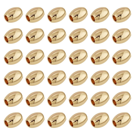 100Pcs Rack Plating Brass Beads Cadmium Free & Lead Free Long-Lasting Plated Barrel Real 18K Gold Plated 5x4mm Hole: 1.6mm DIY