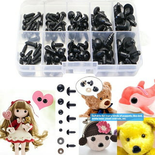 Yirtree 100pcs Plastic Safety Eyes Craft Doll Eyes, Black Safety Eyes for  Amigurumi, Puppet, Plush Animal and Teddy Bear 
