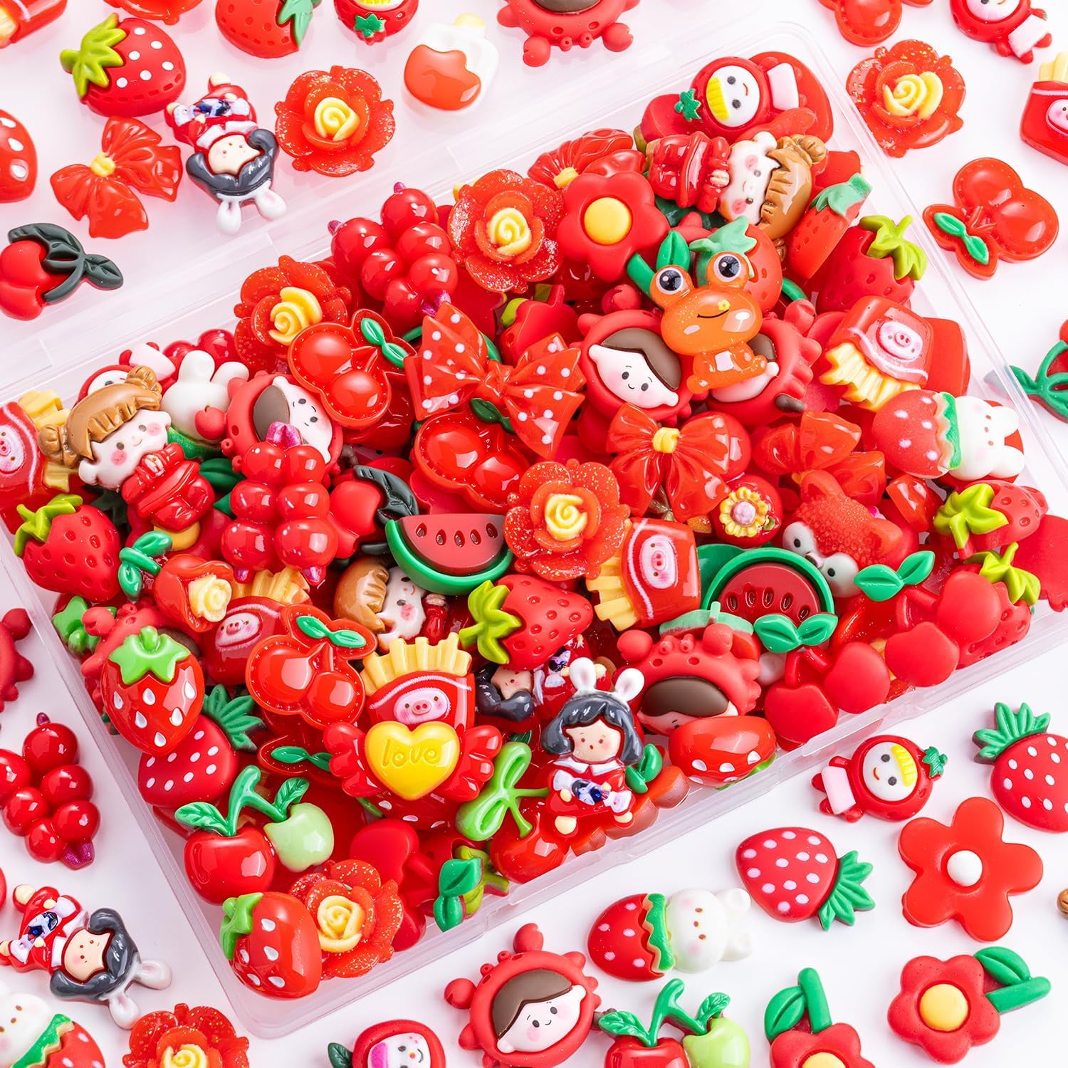 Christmas Resin Charms For Crafts,100 Pcs Flatback Slime Charm Beads Miniature Ornaments For Christmas Embellishmentscraft Supplies And Mini Christmas Decorations 459148245876031488 - View #7