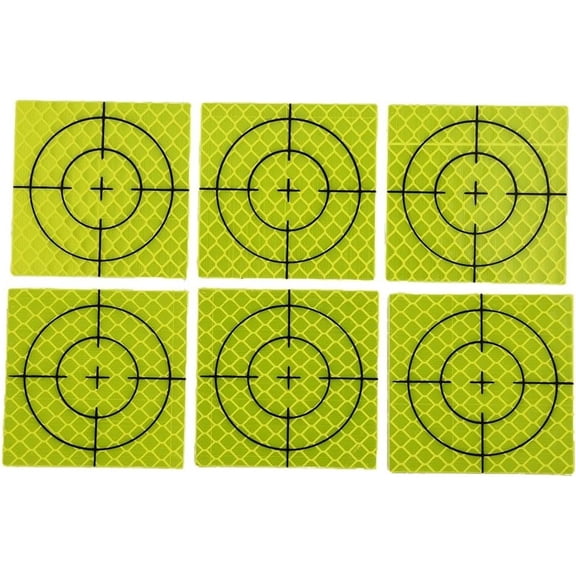 100Pcs Reflective Aiming Target Stickers Set for Total Station Measuring 60-20mm 5 Sizes Green White(B)