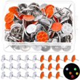 thumbnail image 1 of 100Pcs Reflective Tacks Glow Tacks Trail Marking Tacks, Reflective Trail Markers Hunting Reflector Tacks Mark Trail Reflective Thumb Tacks for Hunting Hiking Camping Tree Stand(Orange & Silver), 1 of 7