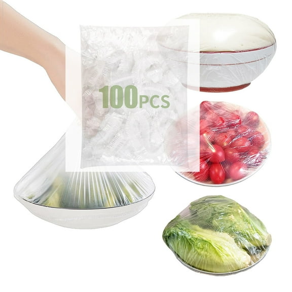 100Pcs Reusable Elastic Food Bowl Storage Covers, Ruroz Bowl Covers, Dish Plate Covers, Alternative to foil, Plastic Wrap,BPA Free Spring Sale
