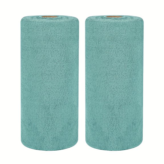 100Pcs Reusable Microfiber Cleaning Cloths Roll, 12×12in Tear-Away Washable Towels, Absorbent Drying Dishcloths for Bathroom Kitchen House Car Cleaning