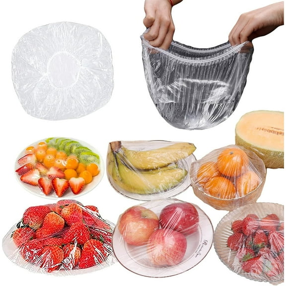 100Pcs Reusable Plastic Wrap, Elastic Bowl Covers for Bread Proofing,Durable Fresh Keeping Bag,Fresh Keeping Cover for Family,Outdoor,Picnic