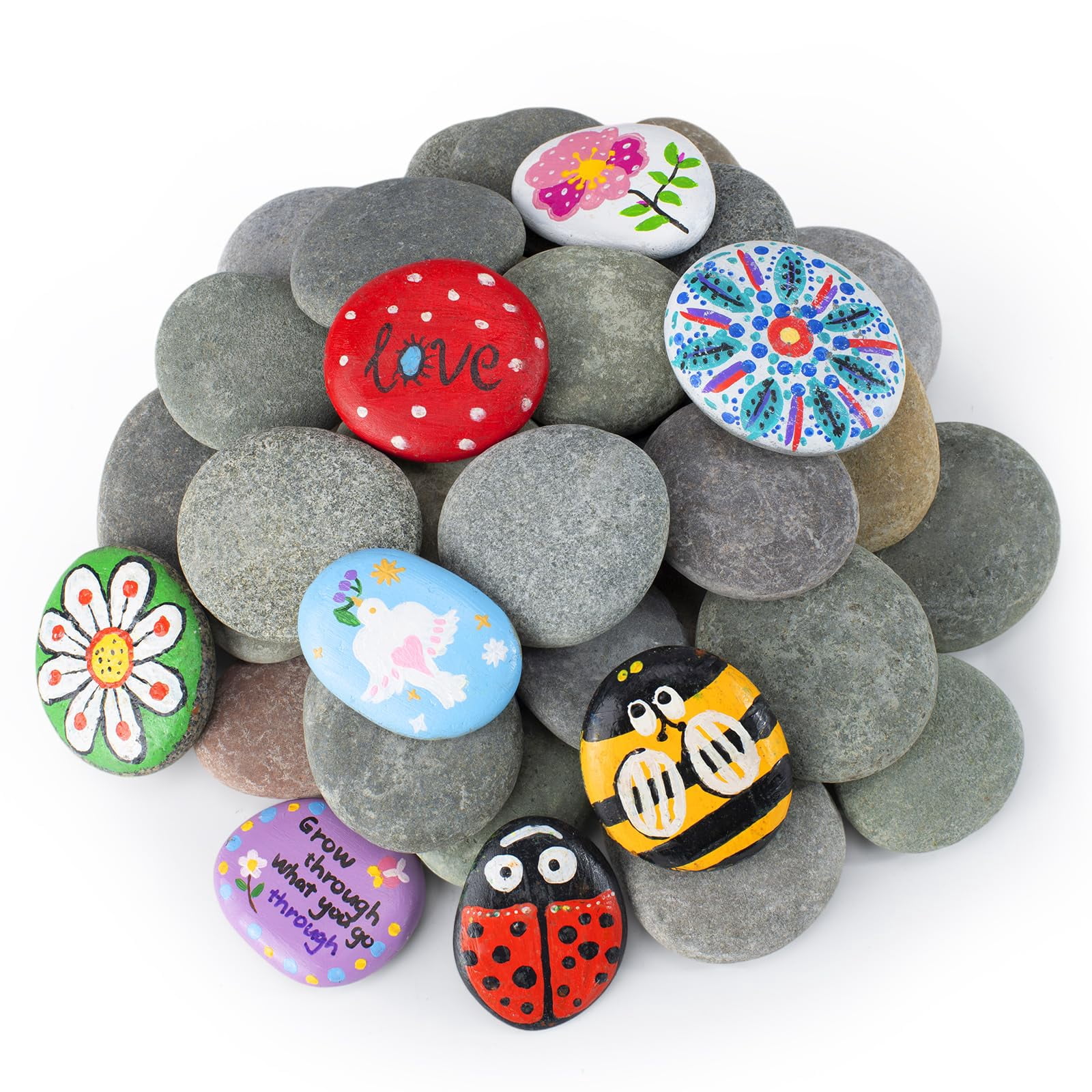 100Pcs Rocks for Painting Bulk, 2