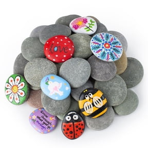100Pcs Rocks for Painting Bulk, 2"-3" Painting River Rocks, Flat & Smooth Natural Stones for Arts, Crafts, Painted Gift for Adults Family Time, Kindness Stones, Decoration