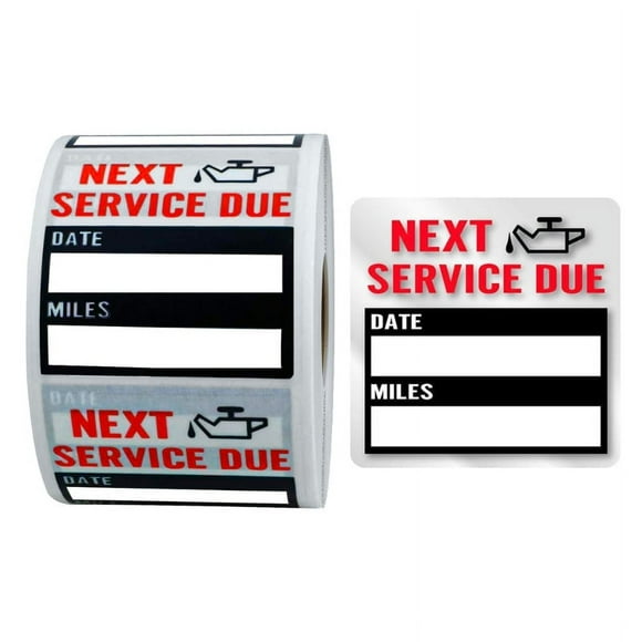 100Pcs/Roll Oil Change Reminder Stickers Automotive Maintenance Service Reminder Car Window Adhesive Labels Low-Tack Windshield Stickers