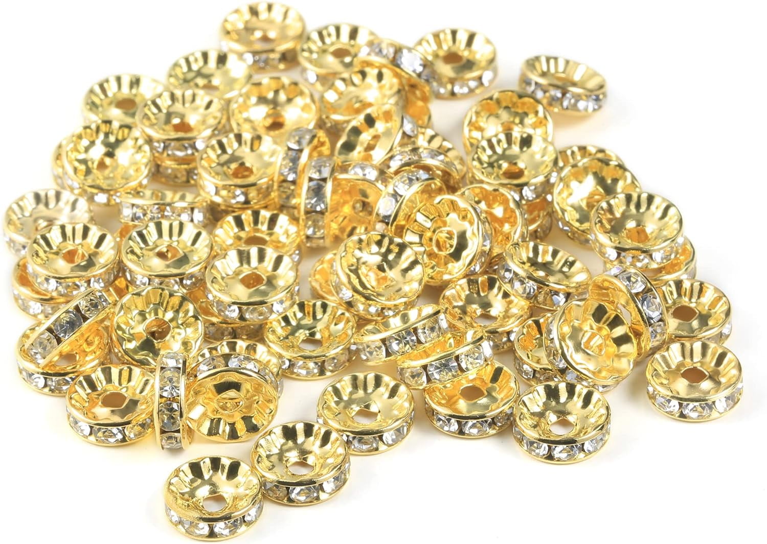 1080Pcs 8mm Rhinestone Spacer Beads, Crystal Glass Beads, Spacer Beads for  Jewelry Making, Beads for Jewelry Making Necklaces, Bracelet Pendants, 9  Colors