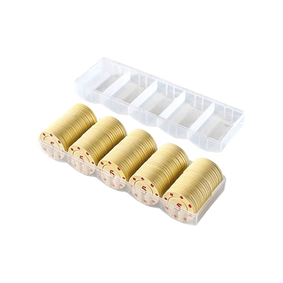 100Pcs Roulettes Game Bingo Chip Casinos Chips Learning Counters Small Chip with Storage Box