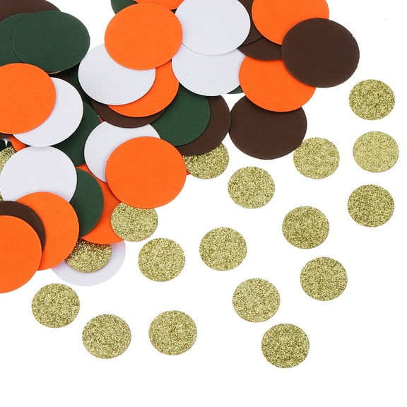 100Pcs Round Confetti Glitter Confetti Table Decor,Gray,Orange,Green,White,Gold