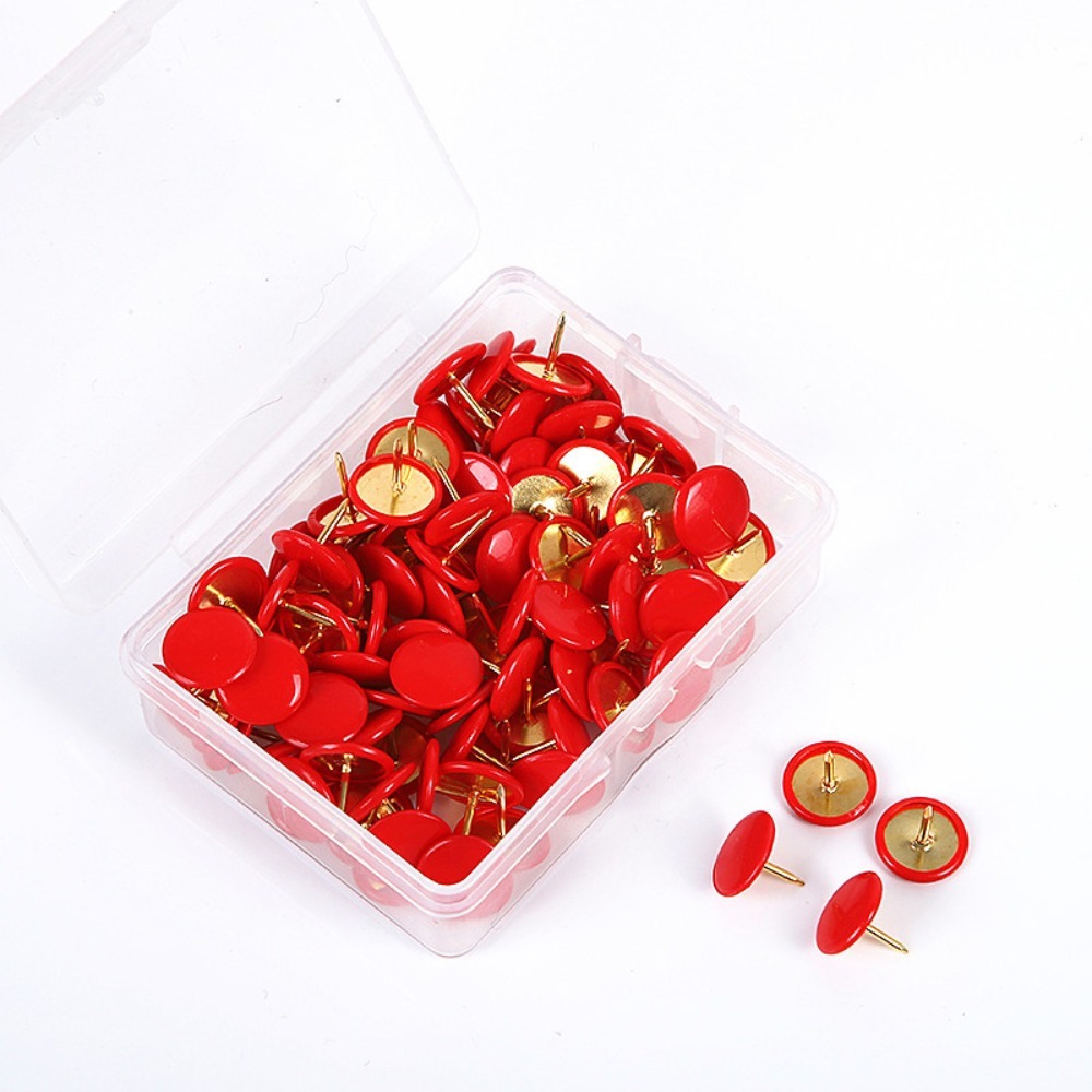 100Pcs Round Head Bulletin Drawing Tacks Point Map Thumb Cork Board ...