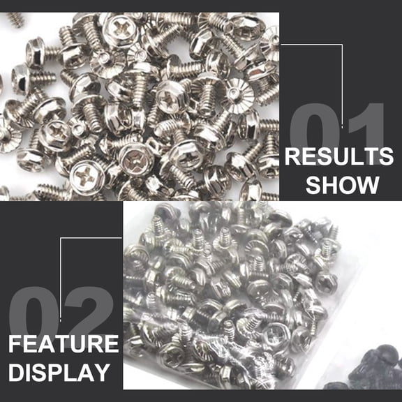 100Pcs Round Head Metal Screws for Pc Mounting and Power Supply Connection