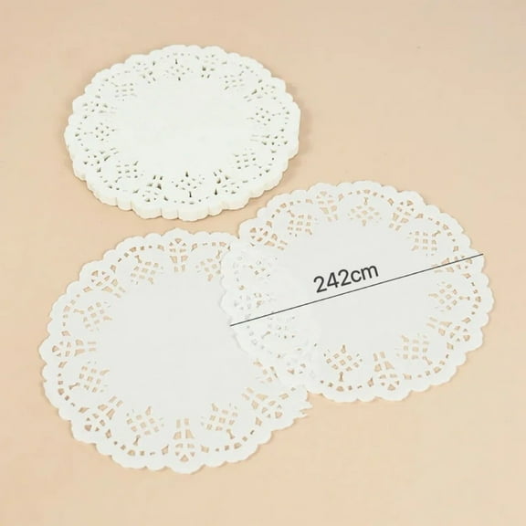 100Pcs Round Paper Lace Doilies Cake Placemat Party Wedding Baking Decoration Creative Craft Napkins Placemat Table Decoration