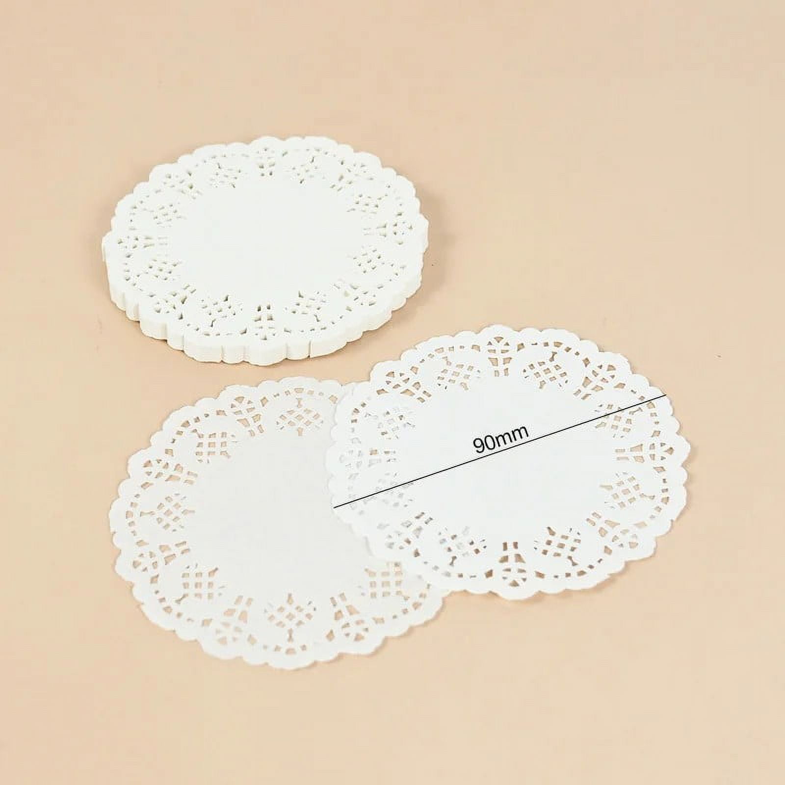 100Pcs Round Paper Lace Doilies Cake Placemat Party Wedding Baking