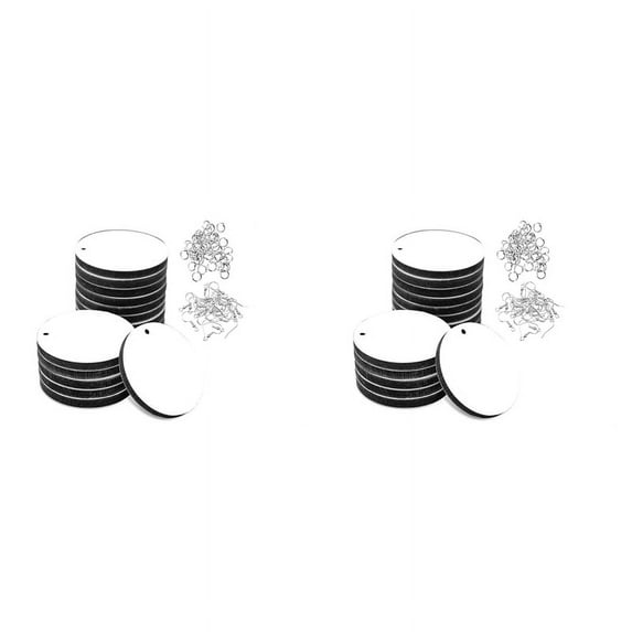100Pcs Round Sublimation Blank Earrings with Earring Hooks and Jump Rings Unfinished Heat Transfer Earrings