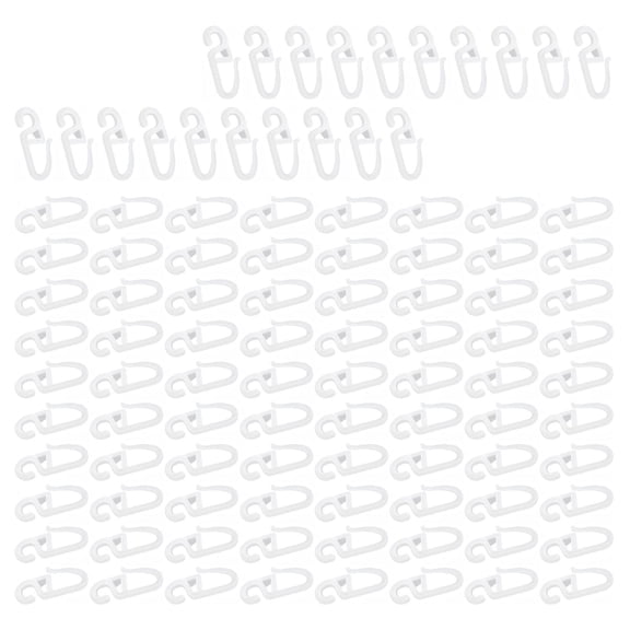 100Pcs S Shape Curtain Track Accessories Smooth Sliding Curtain Rails Gliders Hooks for Hotel Office Window Treatments