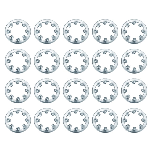 100Pcs SAE 10# Zinc-Plated Carbon Steel Internal Tooth Lock Washer