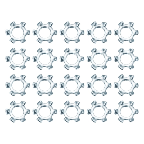 100Pcs SAE 4# Zinc-Plated Carbon Steel External Tooth Lock Washer