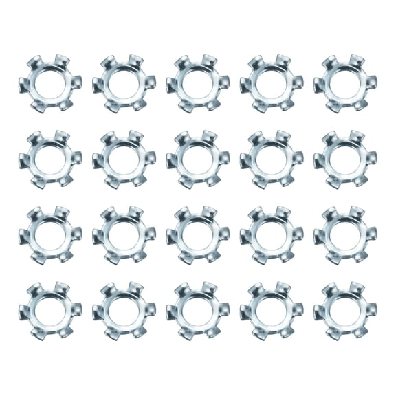 100Pcs SAE 6# Zinc-Plated Carbon Steel External Tooth Lock Washer