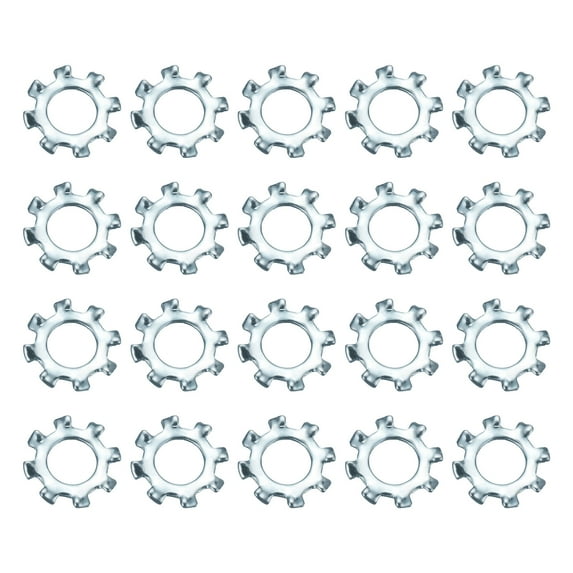 100Pcs SAE 8# Zinc-Plated Carbon Steel External Tooth Lock Washer