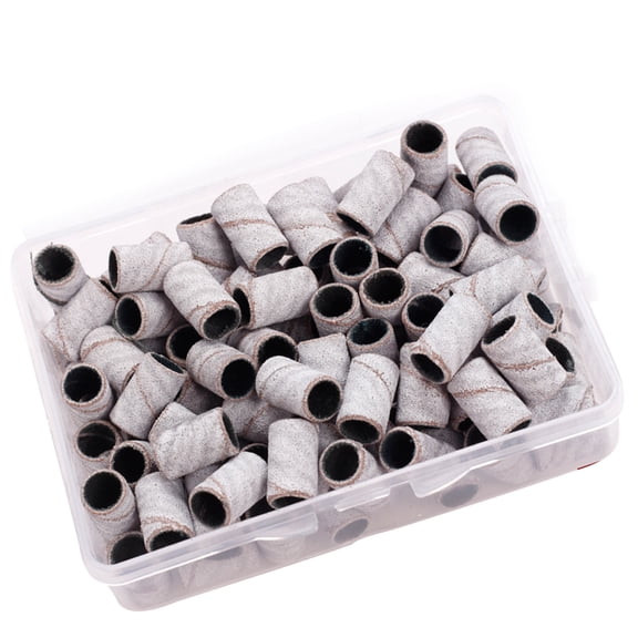 100Pcs Sanding Bands+1Pc Nail Sanding Drum Removes Hard Gel Nail Polishing Tool
