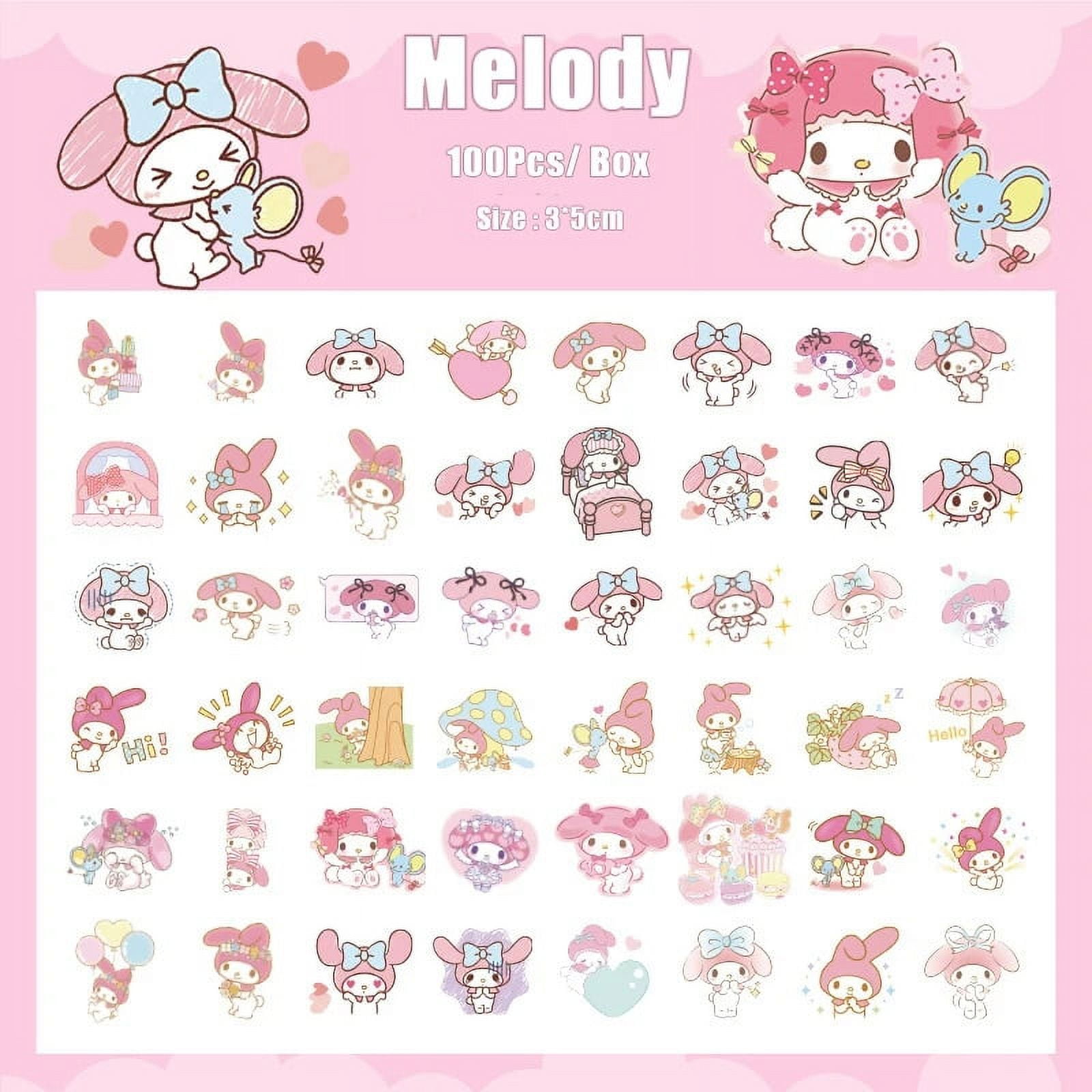100pcs-sanrio-sticker-kuromi-hello-kitty-cute-melody-guka-kawaii-hand-account-decoration-waterproof-stickers-for-girls-gifts-walmart-com