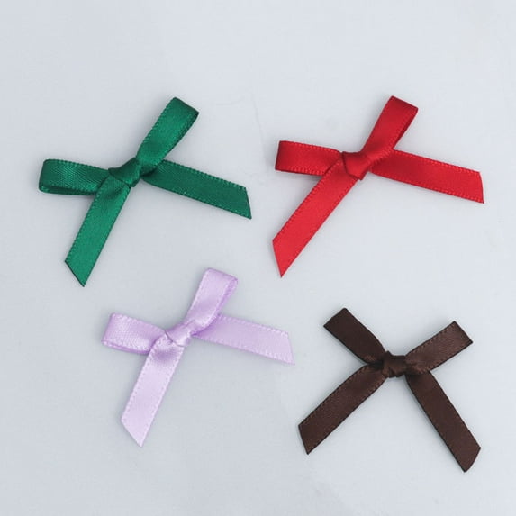 100Pcs Satin Ribbon Bows, Mini Ribbon Bows Bowknot for Hand Account Sewing Appliques Crafts Decoration Hair Wedding Birthday Party Decoration DIY Crafts