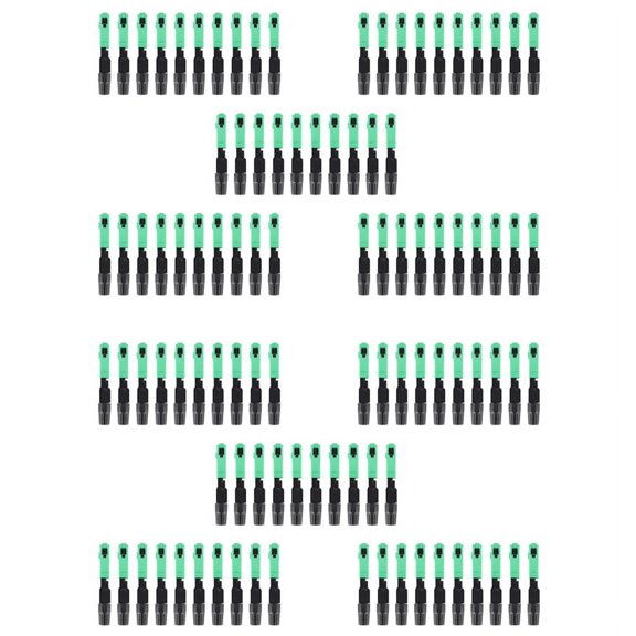 100Pcs Sc/ Fiber Optic Connector Embedded Single Mode Component Fiber Optic Quick Connector-Black + Green,100 * Fiber optic connector,Black & Green