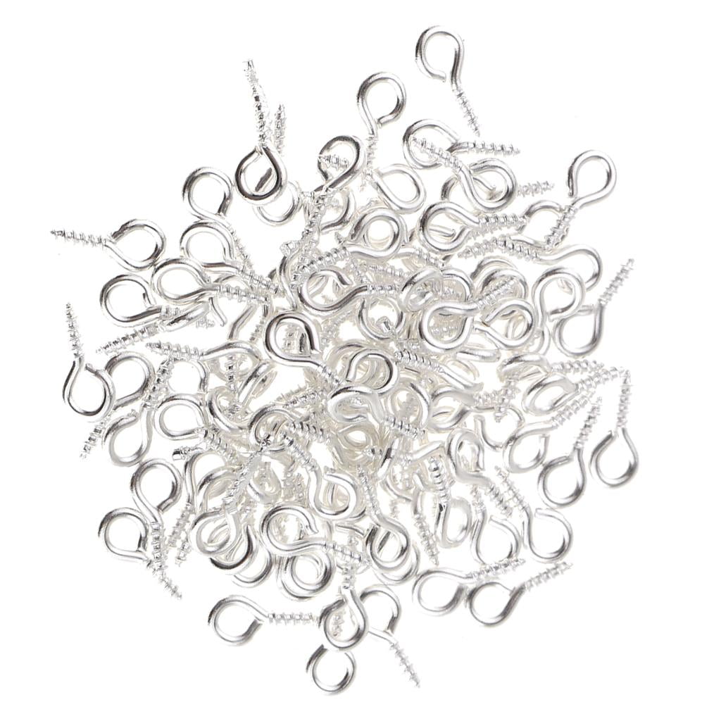 100Pcs Screw s Bulk for Findings Eyelets Screw in Threaded Clasps Hooks