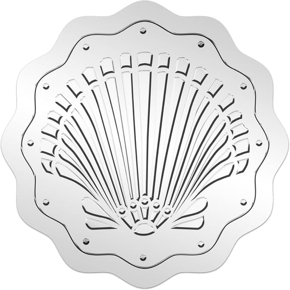 100Pcs Sea Shell Seal Sticker 2" Ocean Summer Beach Silver Foil Embossed Stickers Self Adhesive Sticker Labels Certificate Seals for Graduation Wedding Greeting Envelope Invitation Cards Pack for diy