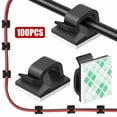 thumbnail image 1 of 100Pcs Self-Adhesive Cable Clips - Cord Stick Organizer  Wire Holders Clamps Mounts, 1 of 6