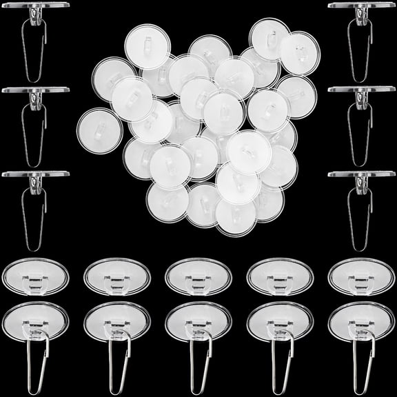 100Pcs Self-Adhesive Ceiling Hooks No- Ceiling Discs Clear Round