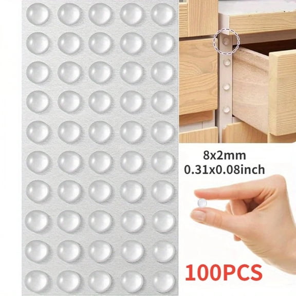 100Pcs Self Adhesive Door Stopper Rubber Damper Buffer Cabinet Bumpers Silicone Furniture Pads Cushion Protective Pads