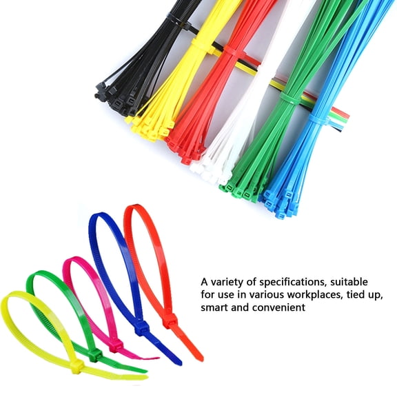 100Pcs Self Locking Zip Tie, Plastic Cable Tie, Household Multi Purpose Binding Tool, Durable Indoor Outdoor Organizer, Cable Fix Accessory, Cable Tie Buckle for Daily Repair, Home, Office