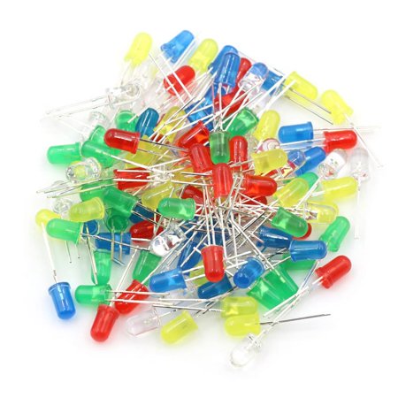 100Pcs/Set 5mm LED Light Emitting Diodes DC2.5V-3V Red Green White Blue Yellow