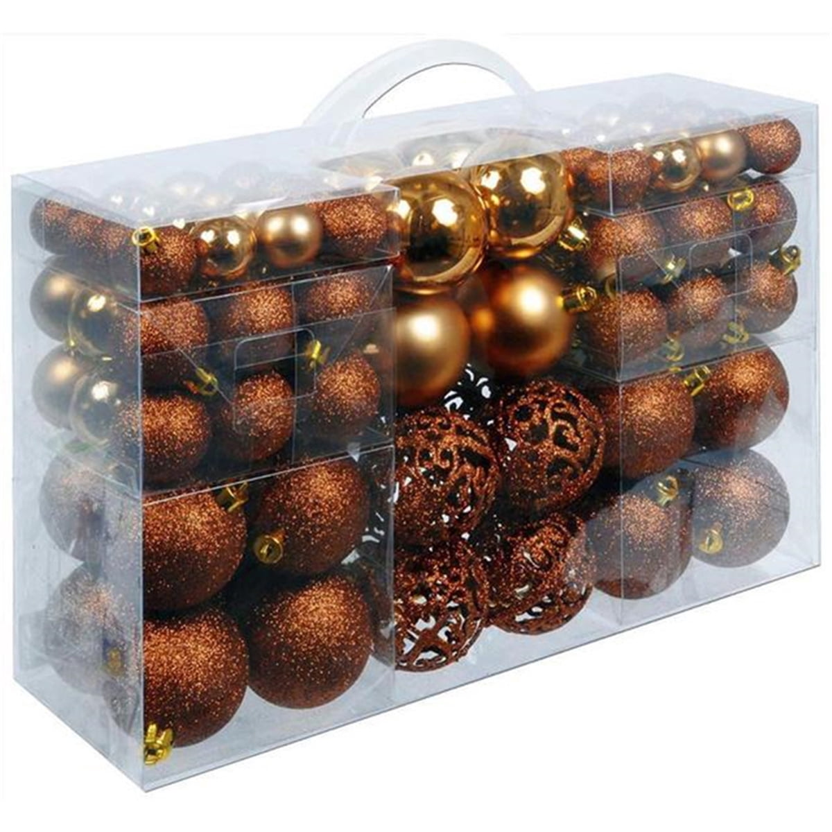 100Pcs Assorted Xmas Ball Ornaments, 3-6CM Glitter Matt, Shatterproof ...