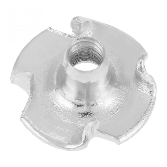 100Pcs/Set M4/M5/M6/M8 Zinc Plated Carbon Steel Blind Pronged Captive Wood T Nut Four-Pronged Tee Nuts for Woodworking Furniture