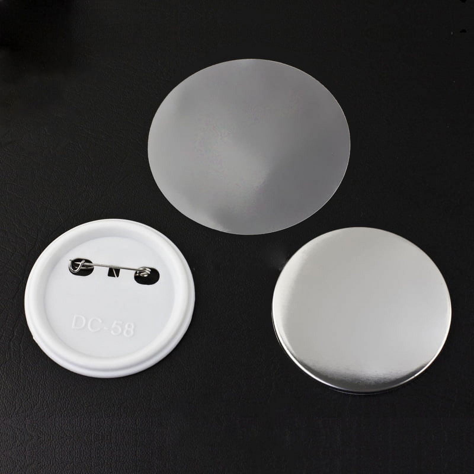 100Pcs/Set Plastic Blank Badge Pin Button Parts Supplies for Clothes DIY Crafts Materials 58MM ,Beginner-Friendly