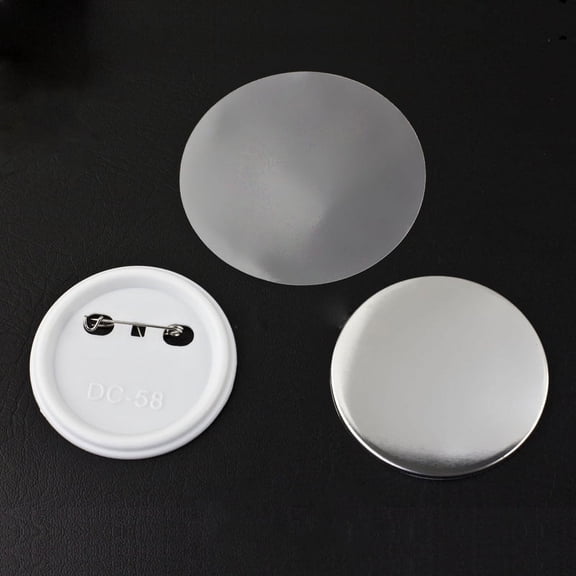 100Pcs/Set Plastic Blank Badge Pin Button Parts Supplies for Clothes DIY Crafts Materials 58MM ,Easy to Use