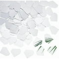 thumbnail image 1 of 100Pcs Sew on Mirror Rhinestones 29x34mm Polygon Silver Flat Back Mirror Beads with 3 Holes Acrylic Mirrored Rhinestone Stone Mirror Pieces, 1 of 5