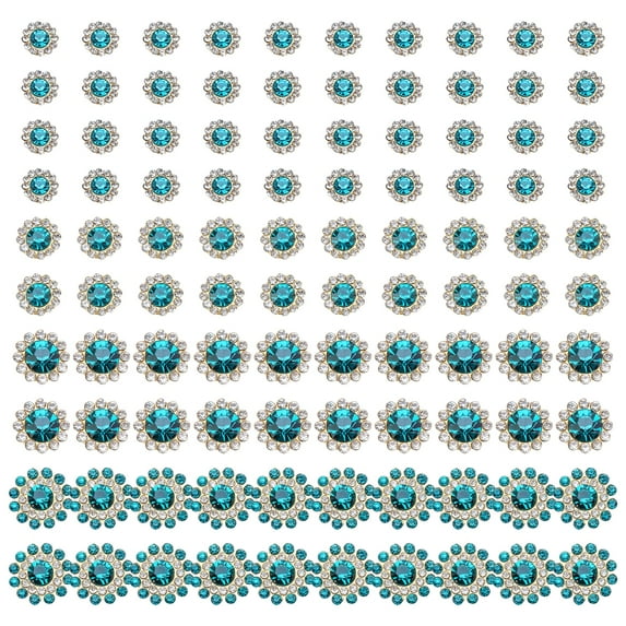 100Pcs Sew on Rhinestones Flower Shape Crystal Glass Gems Flatback Rhinestones for Crafting and Clothing Embellishment