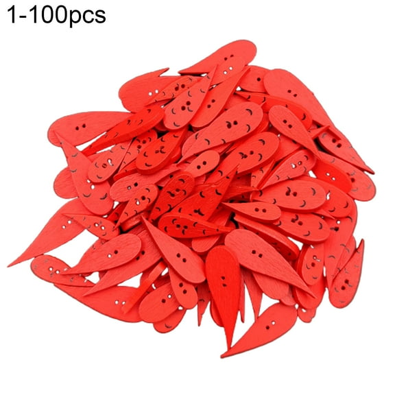 100Pcs Sewing Buttons Carrot Shaped Wooden Patches Crafting Buttons