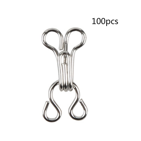 100Pcs Sewing Hooks & Eyes for Sewing, Sewing Hooks Coat Hook Fastener Metal Fastenings Eyes Closure Clothing Fasteners