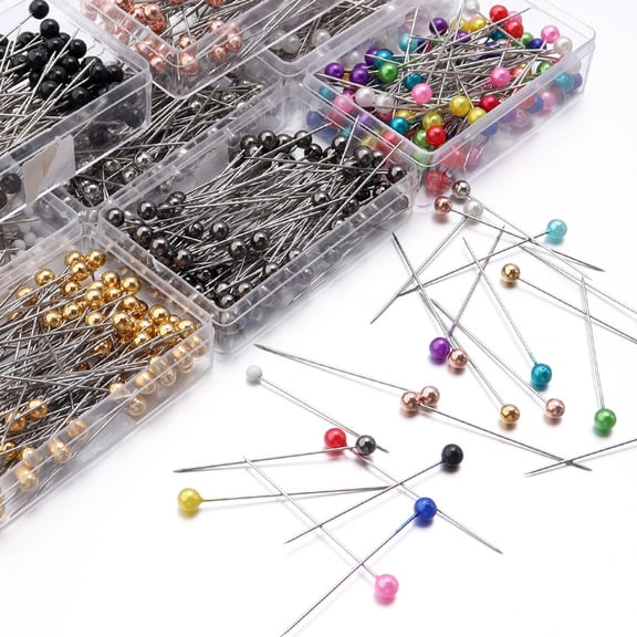 100Pcs Sewing Pins Set, Multicolor Pearlized Head Straight Pins for Fabric Quilting DIY Projects Multiple Colors