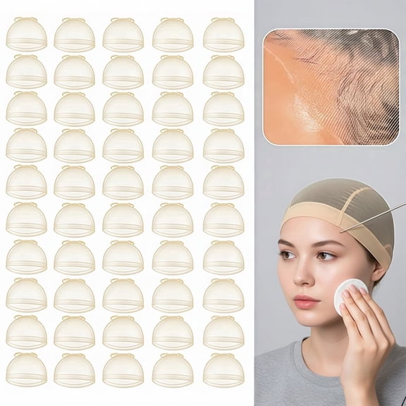100Pcs Sheer HD Wig Caps for Lace Front Wigs - Non-Slip Bald Stocking Caps for Women, Breathable Wig Accessories for Daily Wear