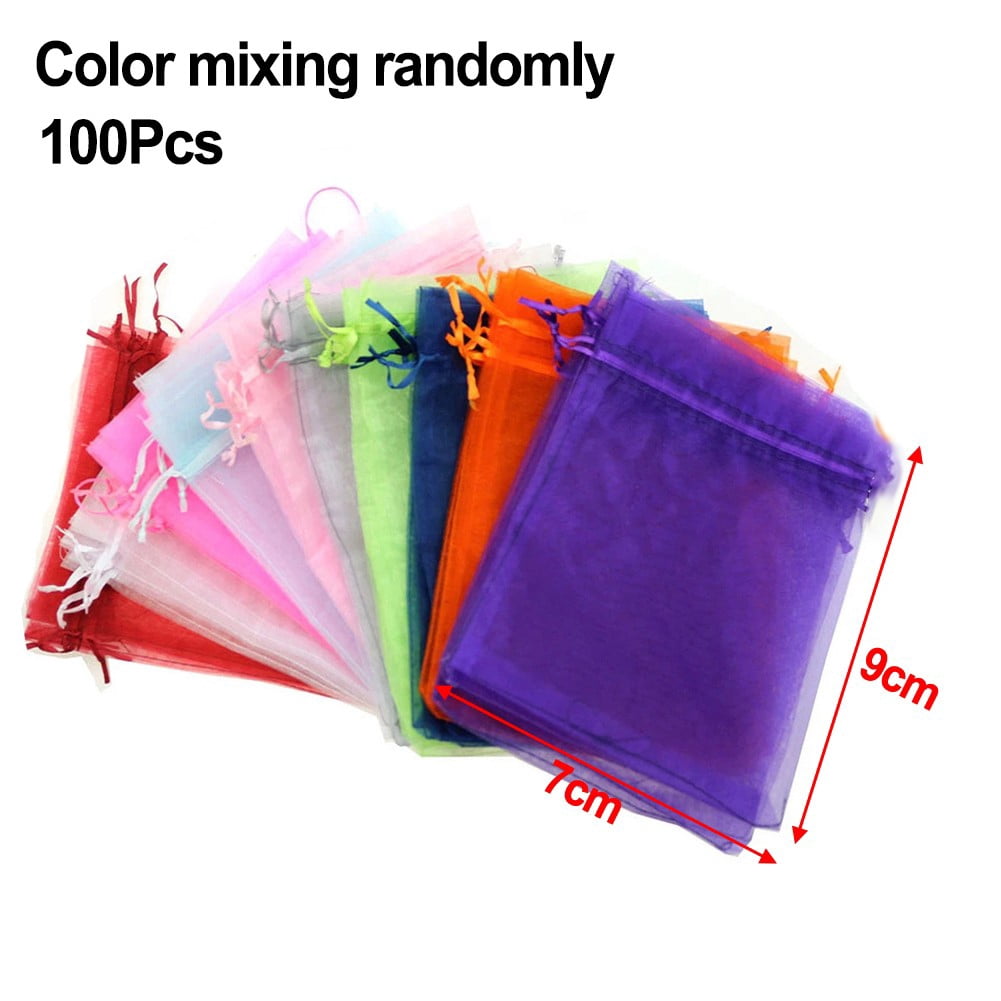 50 Or 100 Sheer Organza Jewelry Gift Bags – Wedding Favor & Candy Packing Pouches