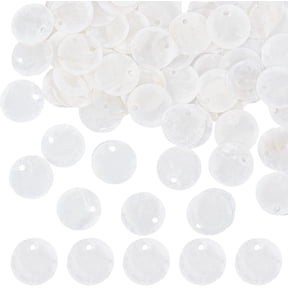 100Pcs Shell Charms Seashell Charm Capiz Shells 15mm Flat Round Natural Seashell Slices Beads Coin Sea Ocean Summer Disc Charms