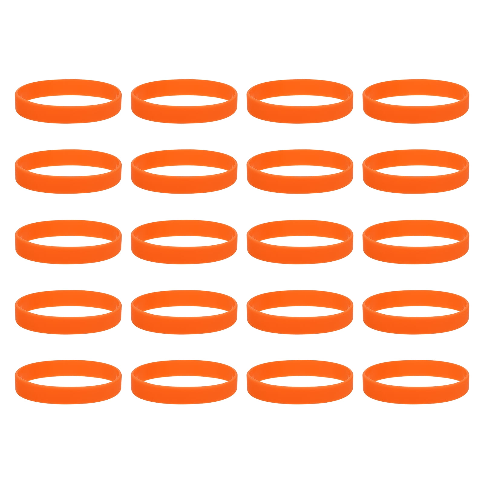 100Pcs Silicone Rubber Bands Non-slip 4 Inch Flat for Books, Dark Orange