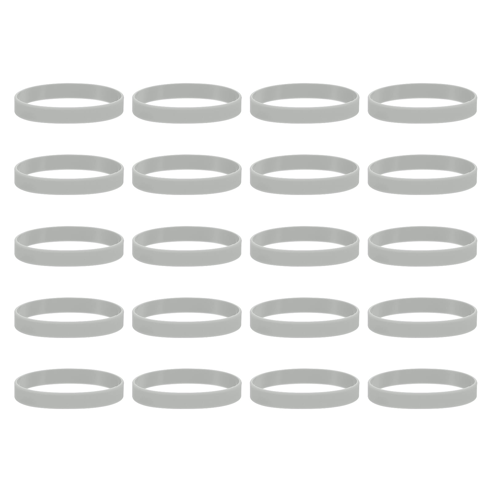 100Pcs Silicone Rubber Bands Non-slip 4 Inch Flat for Books, Gray