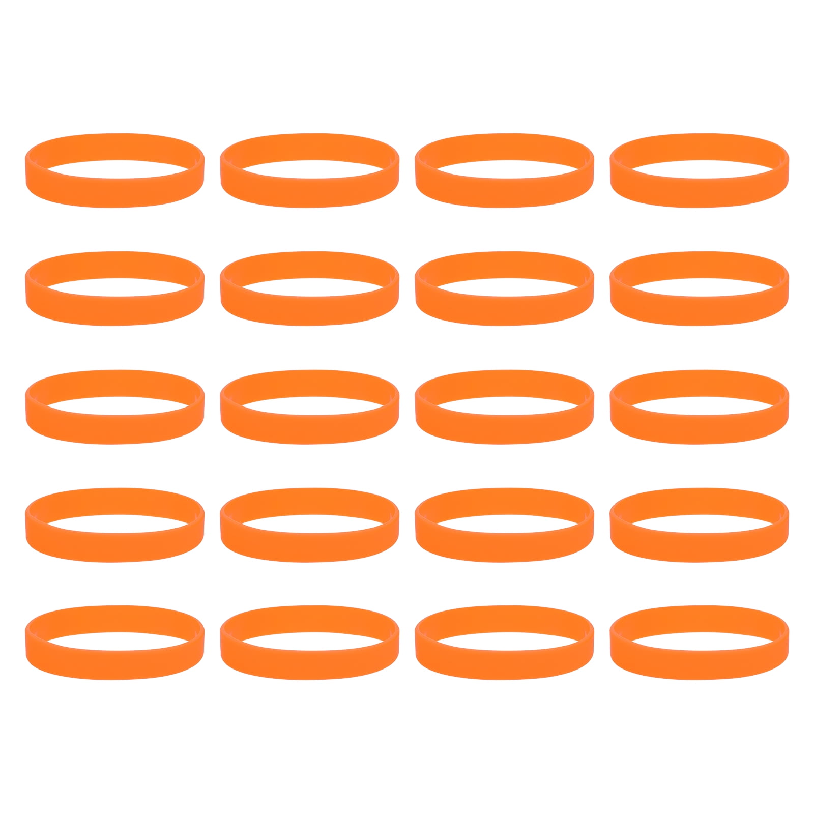 100Pcs Silicone Rubber Bands Non-slip 4 Inch Flat for Books, Orange